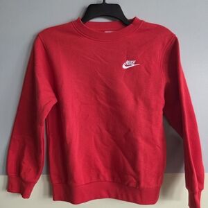 Nike Youth Red Logo Crewneck Sweater Kids Medium Boys Girls